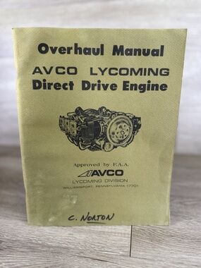 Rare VTG Overhaul Manual AVCO LYCOMING Direct Drive Engine 1974 Revised Edition